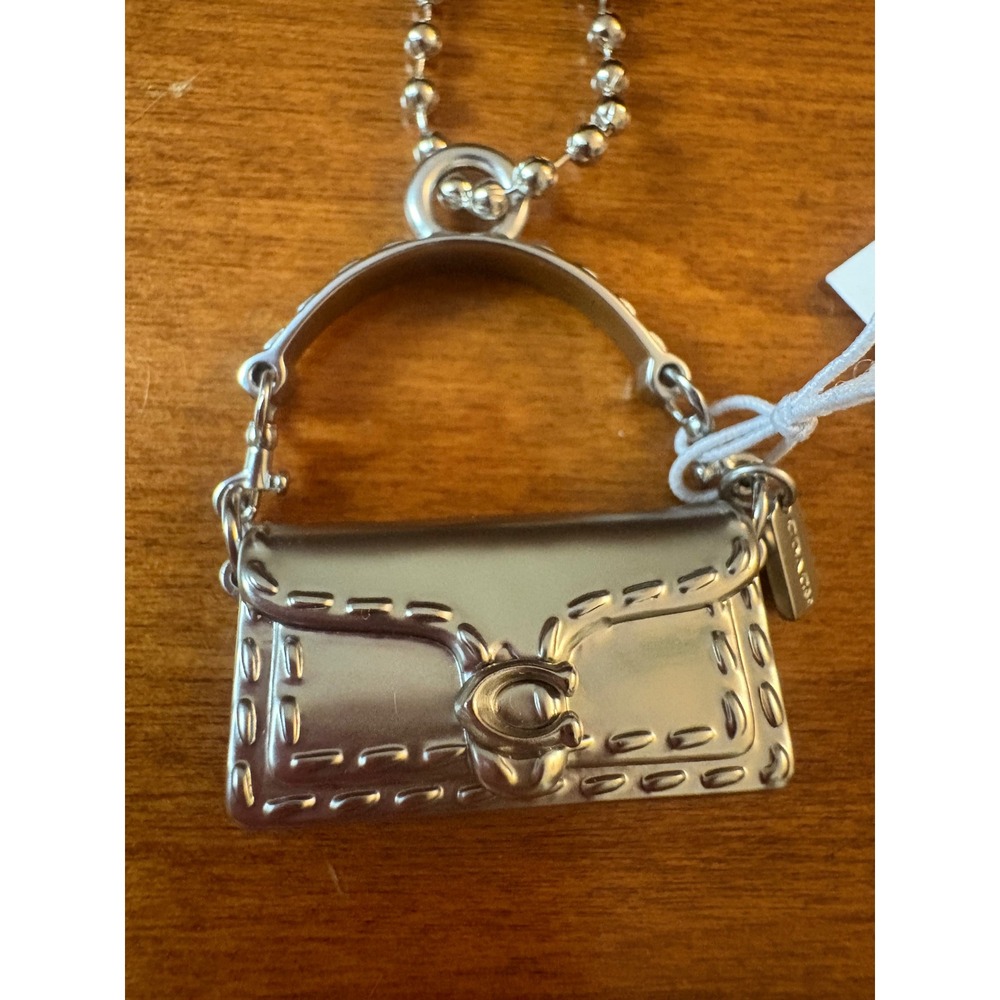 Coach 3D Tabby Bag Charm Women Silver Metal Mini Handbag Keychain CC039 New Tag - Picture 2 of 5